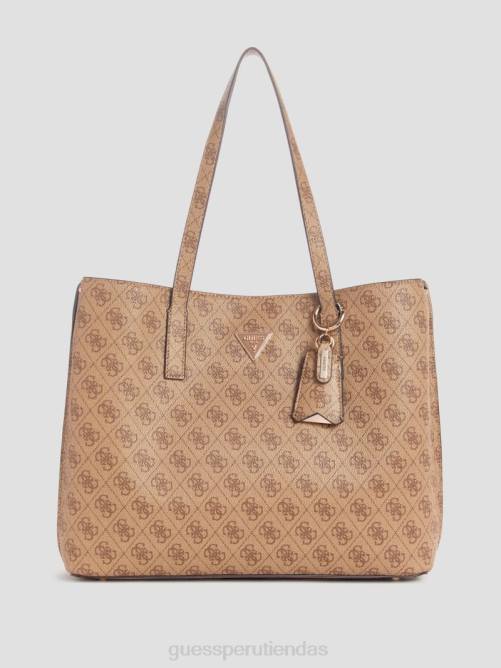 GUESS bolso shopper meridian quattro g mujer 0P8X3077 logotipo de café con leche bolsas
