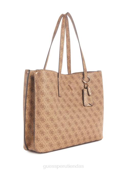 GUESS bolso shopper meridian quattro g mujer 0P8X3077 logotipo de café con leche bolsas