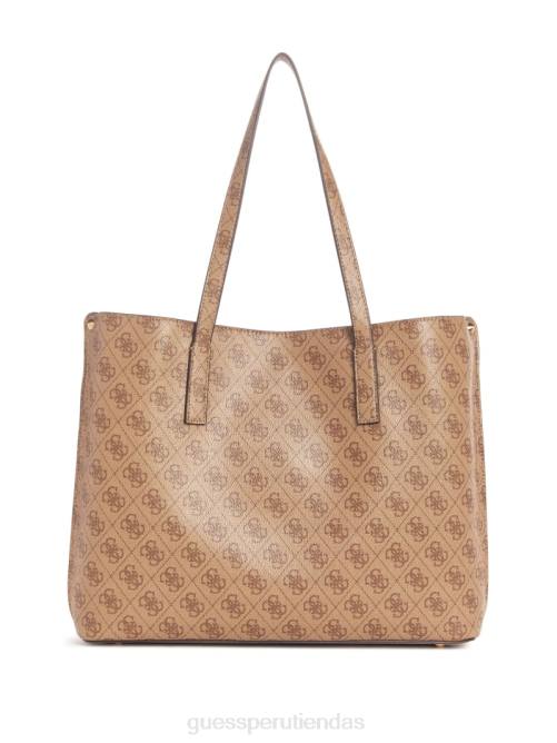 GUESS bolso shopper meridian quattro g mujer 0P8X3077 logotipo de café con leche bolsas