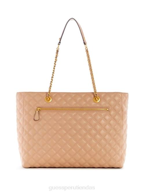 GUESS bolso tote acolchado giully mujer 0P8X3101 desbordamiento beige bolsas