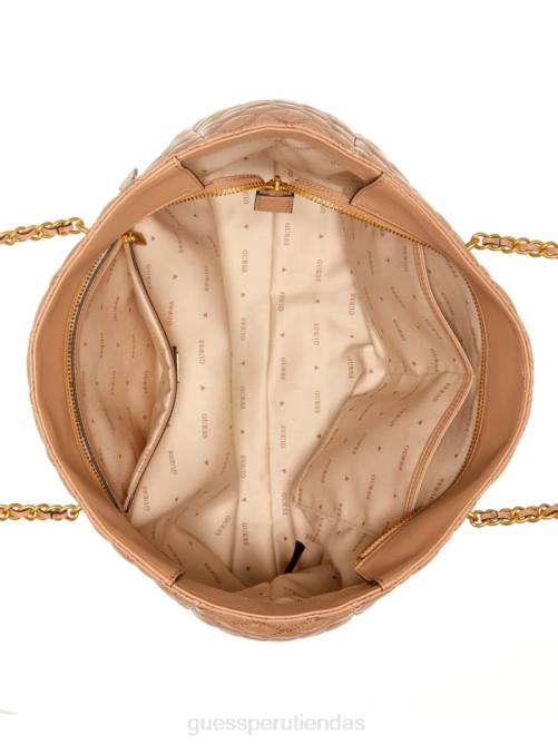 GUESS bolso tote acolchado giully mujer 0P8X3101 desbordamiento beige bolsas