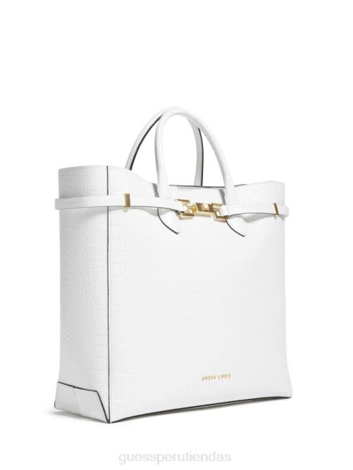 GUESS bolso tote cristina de piel de cocodrilo mujer 0P8X3082 Marfil bolsas