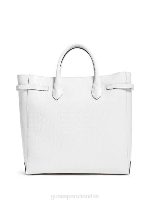 GUESS bolso tote cristina de piel de cocodrilo mujer 0P8X3082 Marfil bolsas