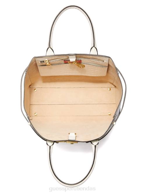 GUESS bolso tote cristina de piel de cocodrilo mujer 0P8X3082 Marfil bolsas