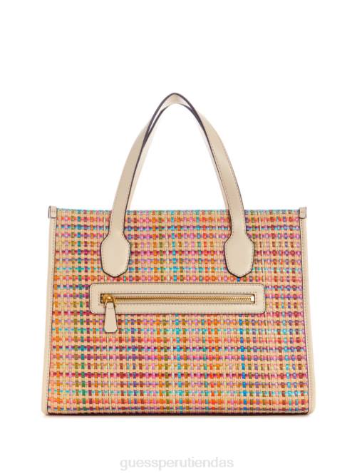 GUESS bolso tote de paja de colores silvana mujer 0P8X2950 blanco multicolor bolsas