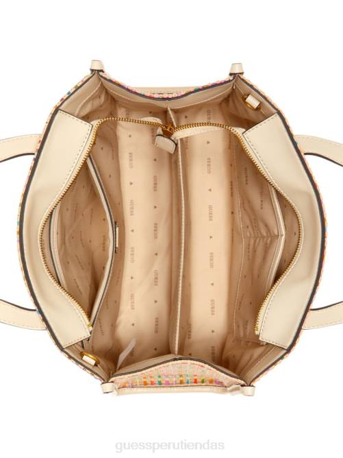 GUESS bolso tote de paja de colores silvana mujer 0P8X2950 blanco multicolor bolsas