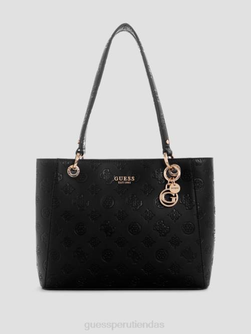 GUESS bolso tote galleria pequeño noel mujer 0P8X3221 estampado floral negro bolsas