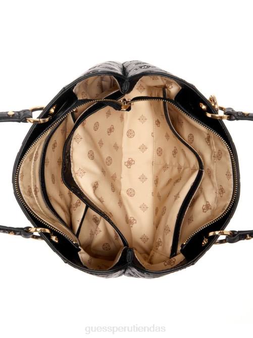 GUESS bolso tote galleria pequeño noel mujer 0P8X3221 estampado floral negro bolsas