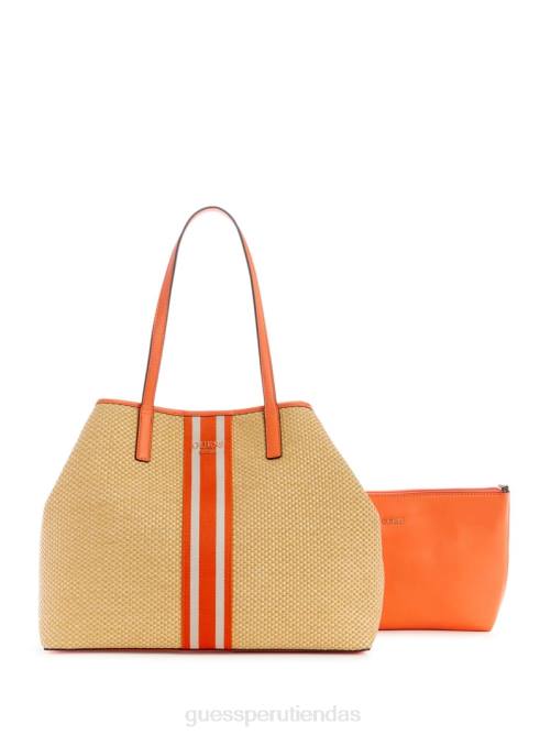 GUESS bolso tote grande de rafia a rayas vikky mujer 0P8X3107 beldad bolsas