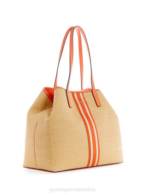 GUESS bolso tote grande de rafia a rayas vikky mujer 0P8X3107 beldad bolsas