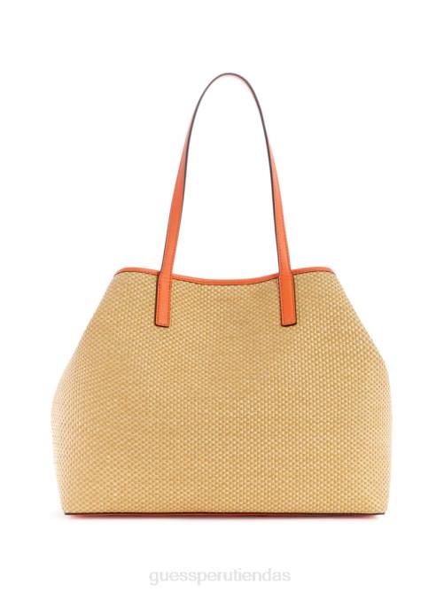 GUESS bolso tote grande de rafia a rayas vikky mujer 0P8X3107 beldad bolsas