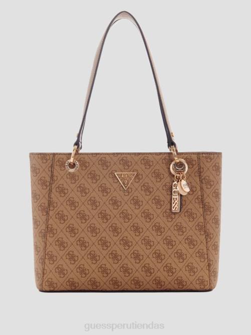 GUESS bolso tote noelle quattro g pequeño de navidad mujer 0P8X3074 logotipo de café con leche bolsas