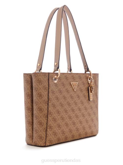 GUESS bolso tote noelle quattro g pequeño de navidad mujer 0P8X3074 logotipo de café con leche bolsas