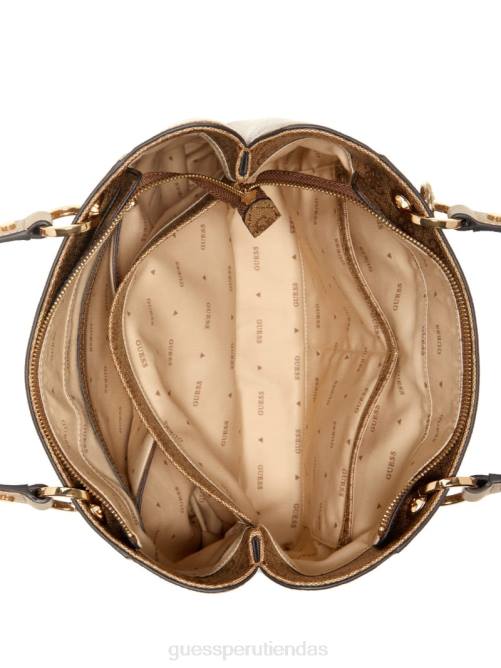 GUESS bolso tote noelle quattro g pequeño de navidad mujer 0P8X3074 logotipo de café con leche bolsas