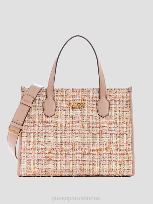 GUESS bolso tote silvana de tweed mujer 0P8X2889 áspid verde bolsas