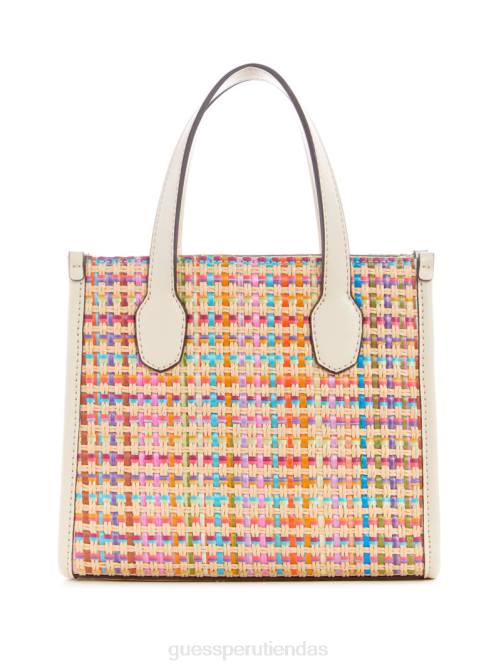 GUESS bolso tote silvana mini de paja de colores mujer 0P8X2939 blanco multicolor bolsas