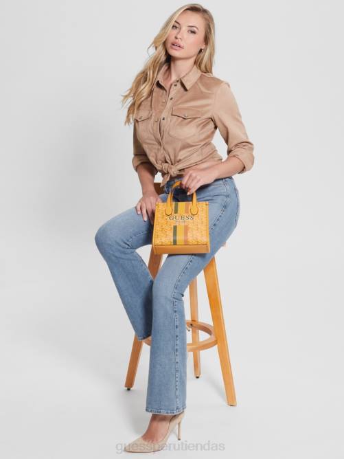 GUESS bolsos mini silvana mujer 0P8X2884 logotipo amarillo bolsas
