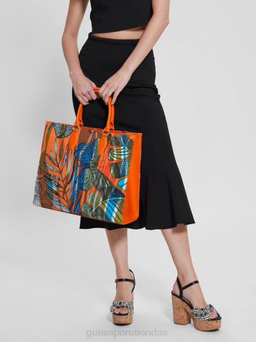 GUESS tote grande con estampado Summy mujer 0P8X3092 naranja bolsas