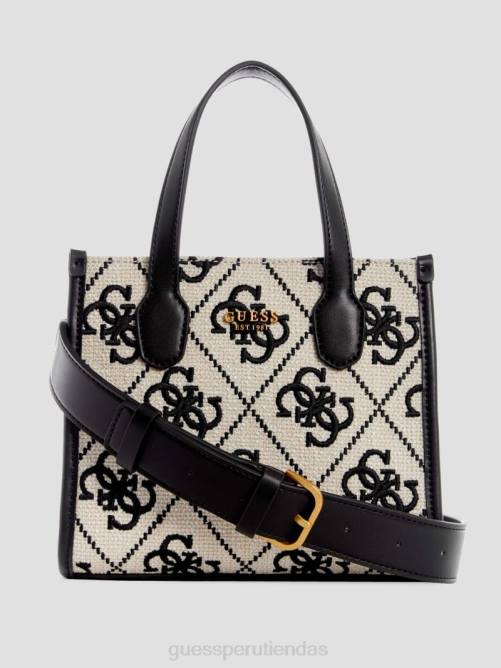 GUESS tote silvana mini de lona bordada mujer 0P8X3078 florecer bolsas