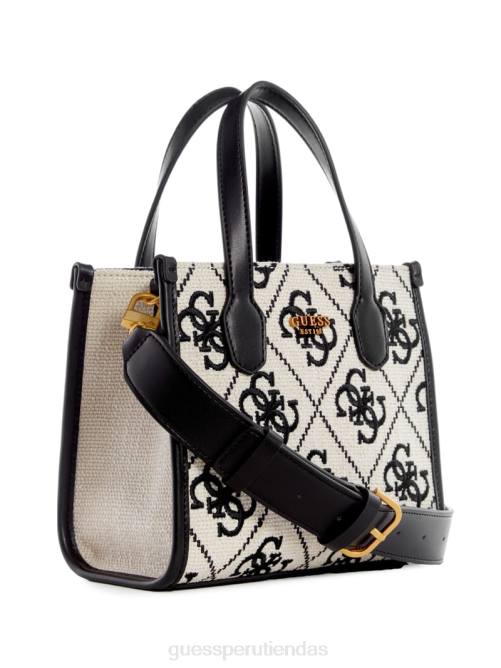 GUESS tote silvana mini de lona bordada mujer 0P8X3078 florecer bolsas