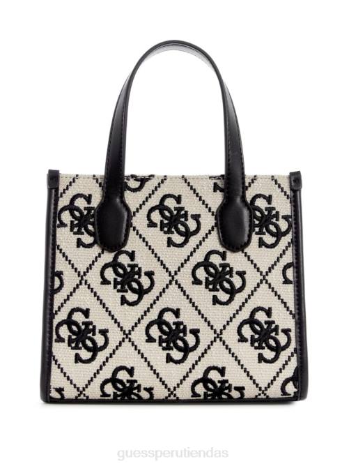 GUESS tote silvana mini de lona bordada mujer 0P8X3078 florecer bolsas