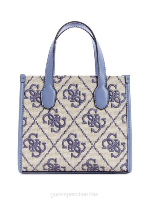 GUESS tote silvana mini de lona bordada mujer 0P8X3080 logotipo de glicina bolsas