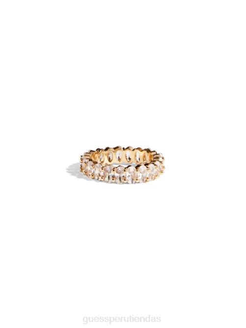 GUESS anillo baguette con circonitas mujer 0P8X3852 oro accesorio