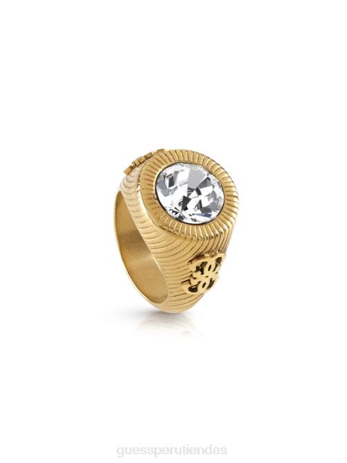 GUESS anillo con logo de cristal mujer 0P8X3896 oro accesorio