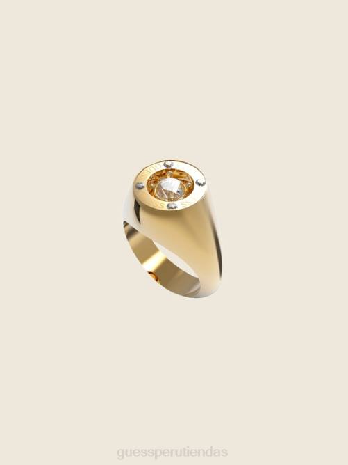 GUESS anillo de sello solitario mujer 0P8X3933 oro accesorio