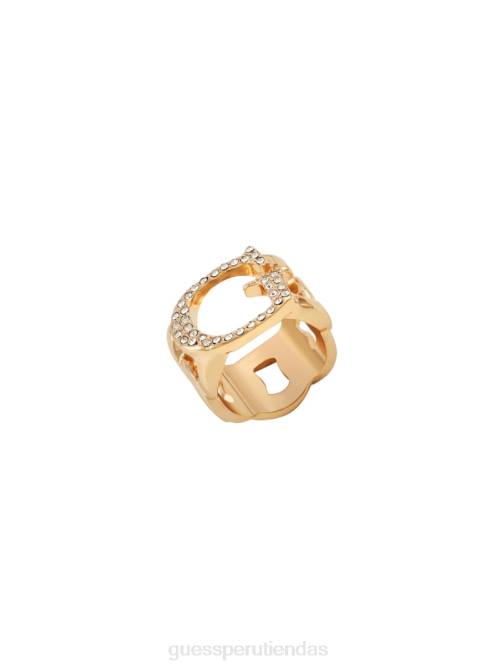 GUESS anillo g de diamantes de imitación mujer 0P8X3903 oro accesorio