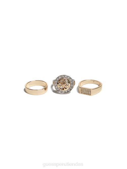 GUESS juego de anillos quattro g mujer 0P8X3882 oro accesorio