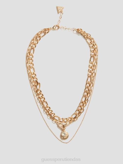 GUESS collar a capas con dije del logo mujer 0P8X3851 oro accesorio