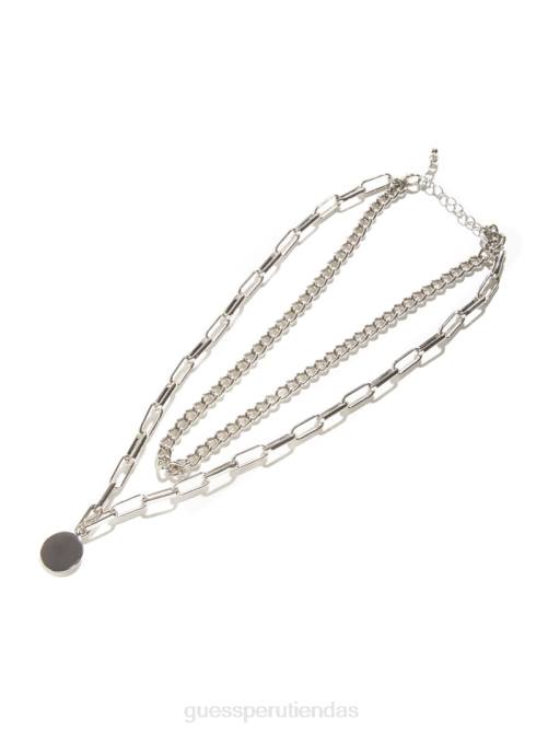 GUESS collar con colgante de varias cadenas mujer 0P8X3845 plata accesorio