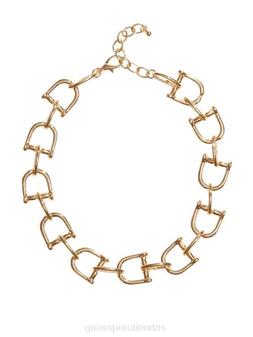 GUESS collar de cadena llamativo con estatuas mujer 0P8X3943 oro plateado accesorio