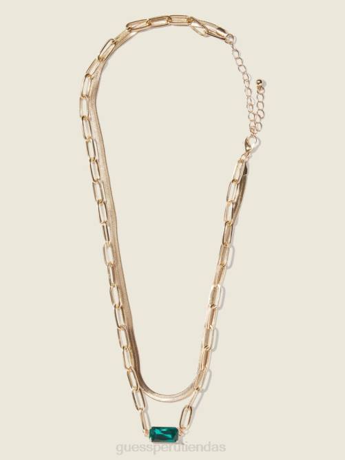 GUESS collar de cadena mixta en capas mujer 0P8X3887 oro accesorio