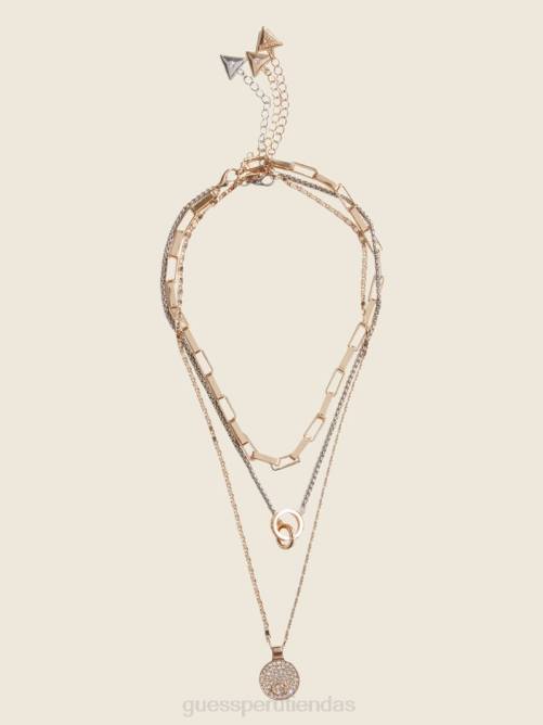 GUESS conjunto de collar con logo mujer 0P8X3928 oro accesorio