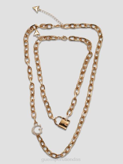 GUESS conjunto de collar de cadena mujer 0P8X3878 oro accesorio