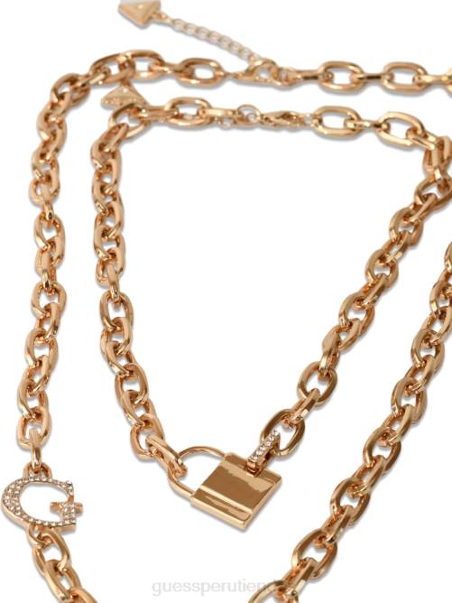GUESS conjunto de collar de cadena mujer 0P8X3878 oro accesorio