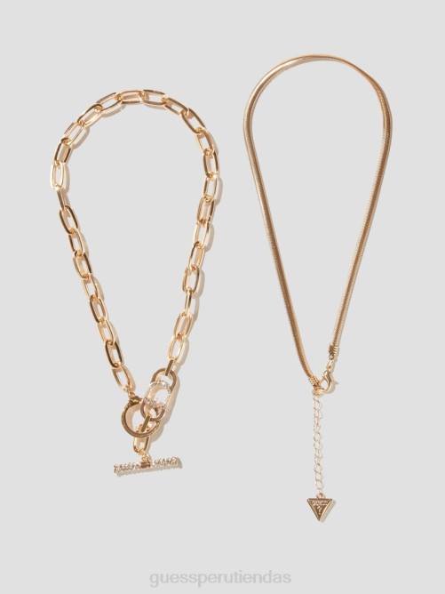 GUESS conjunto de collar en capas mujer 0P8X3876 oro accesorio