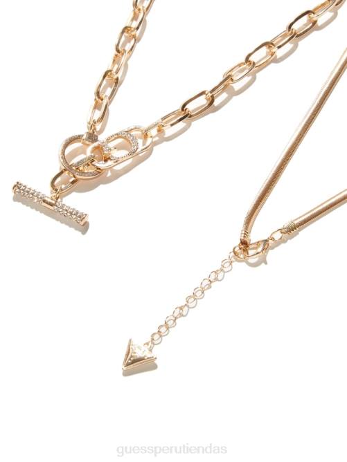 GUESS conjunto de collar en capas mujer 0P8X3876 oro accesorio