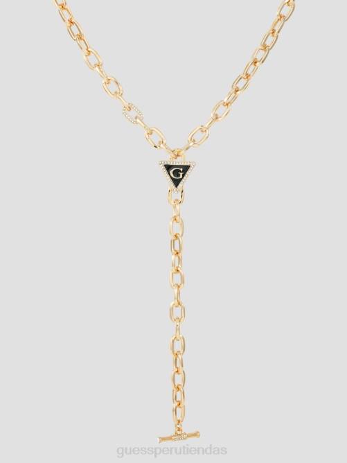 GUESS g triángulo y collar mujer 0P8X3827 tono dorado y negro accesorio
