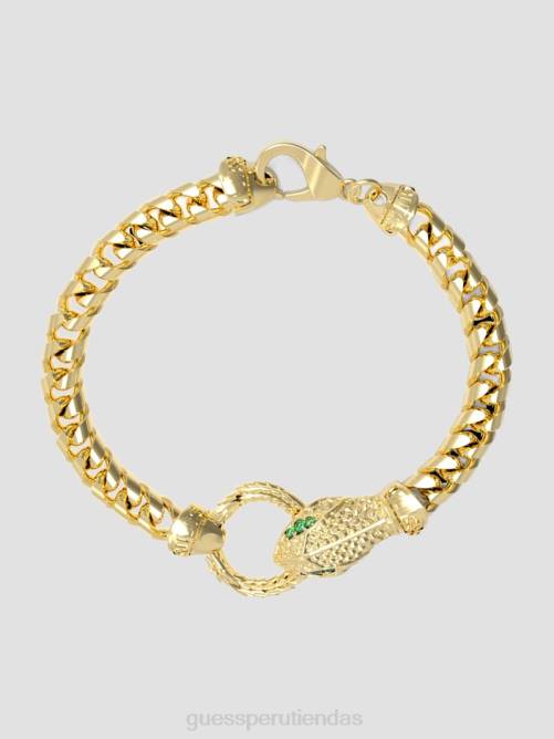 GUESS Pulsera de serpiente chapada en oro de 14k mujer 0P8X3912 oro Verde accesorio