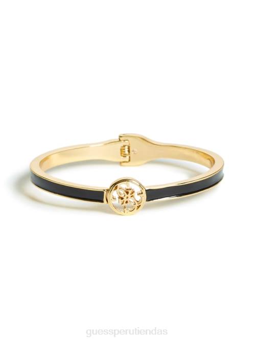 GUESS brazalete con logo esmaltado mujer 0P8X3930 oro negro accesorio