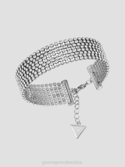 GUESS pulsera con múltiples cadenas y strass mujer 0P8X3837 plata accesorio