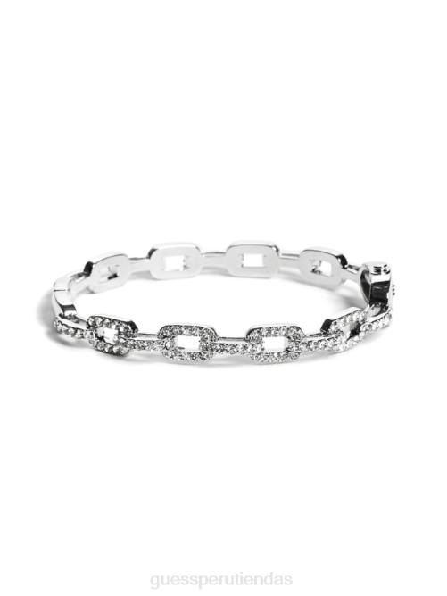 GUESS pulsera tipo brazalete con eslabones de cadena y diamantes de imitación mujer 0P8X3884 plata accesorio