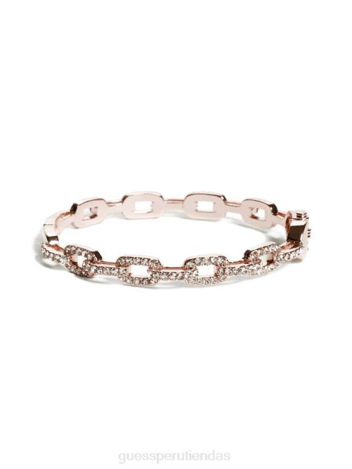 GUESS pulsera tipo brazalete con eslabones de cadena y diamantes de imitación mujer 0P8X3937 oro rosa accesorio