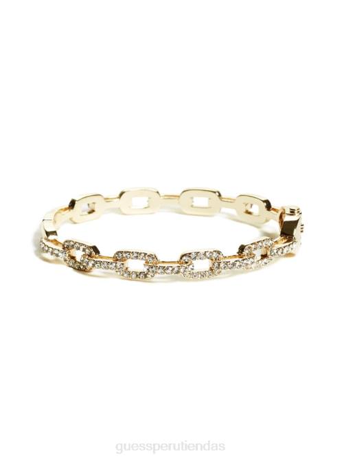 GUESS pulsera tipo brazalete con eslabones de cadena y diamantes de imitación mujer 0P8X3939 oro accesorio