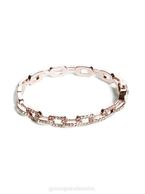GUESS pulsera tipo brazalete con eslabones de cadena y diamantes de imitación mujer 0P8X3939 oro accesorio