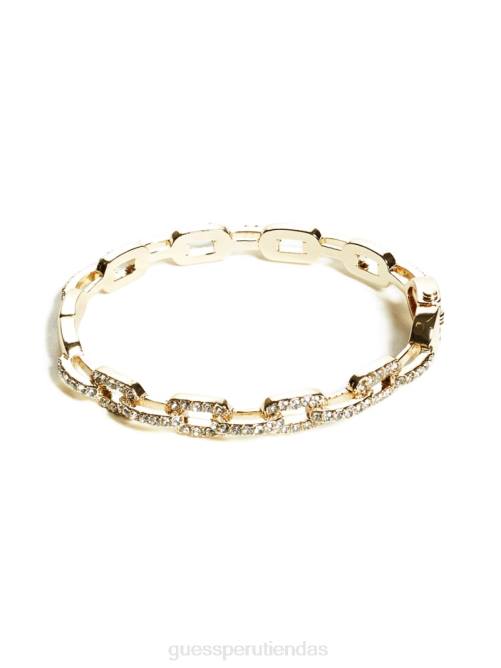 GUESS pulsera tipo brazalete con eslabones de cadena y diamantes de imitación mujer 0P8X3939 oro accesorio