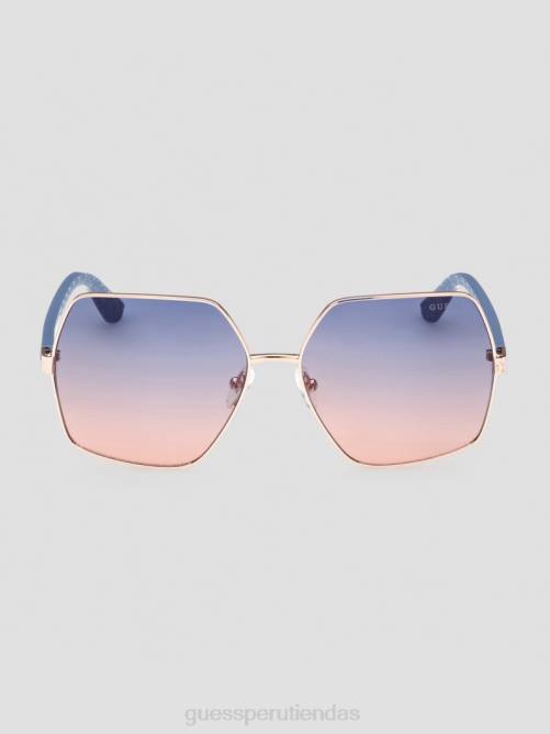 GUESS gafas de sol aurora con ribete extragrande mujer 0P8X3762 oro rosa brillante/degradado accesorio